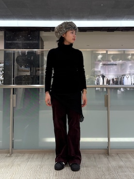 「アイテム（ハット）」を使った、はなさん（レディース・151cm）の秋コーディネート