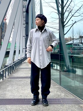 「春服みてみて」｜「アイテム（ハンチング/ベレー帽）」を使った、はなさん（レディース・151cm）の春コーディネート