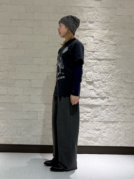 「arth（アース）のアイテム（帽子）」を使った、はなさん（レディース・151cm）の冬コーディネート