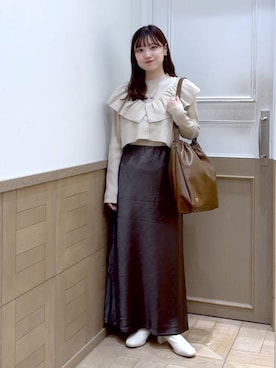 「アイテム（ネックレス）」を使った、のあさん（レディース・150cm）の秋コーディネート