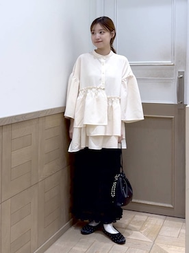 「アイテム（バレッタ/ヘアクリップ）」を使った、のあさん（レディース・150cm）の秋コーディネート