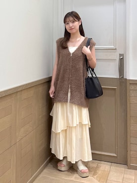 「アイテム（ベスト）」を使った、のあさん（レディース・150cm）の夏コーディネート