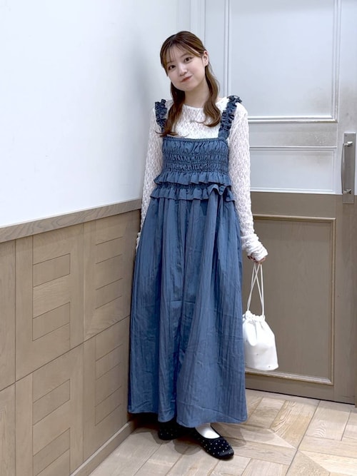 セール】シャーリングギャザーワンピース 140715（ワンピース