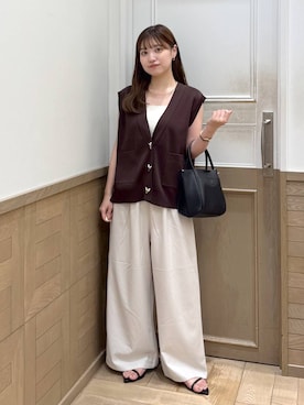「LOWRYS FARM（ローリーズファーム）のステンレスフープチョーカー 127295（チョーカー）」を使った、のあさん（レディース・150cm）の夏コーディネート