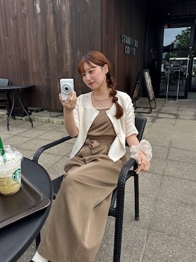 「LOWRYS FARM（ローリーズファーム）のステンレスフープチョーカー 127295（チョーカー、ゴールド系）」を使った、のあさん（レディース・150cm）の春コーディネート