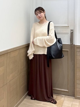 「アイテム（チョーカー、ゴールド系）」を使った、のあさん（レディース・150cm）の秋コーディネート
