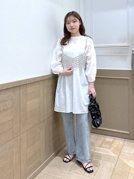 「アイテム（その他トップス、シルバー系）」を使った、のあさん（レディース・150cm）の夏コーディネート