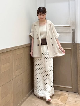 「アイテム（テーラードジャケット）」を使った、のあさん（レディース・150cm）の夏コーディネート