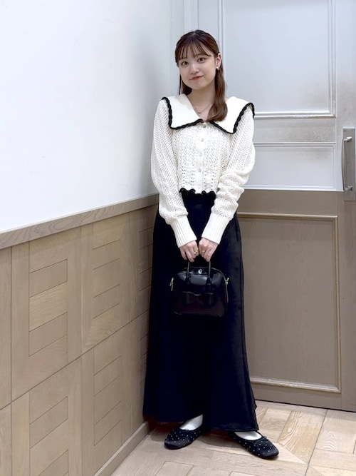 セール】BIGカラーレーシーニットLS 133791（ニット/セーター