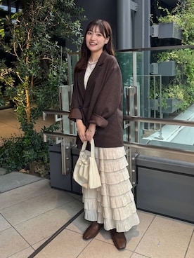 「アイテム（テーラードジャケット）」を使った、のあさん（レディース・150cm）の秋コーディネート