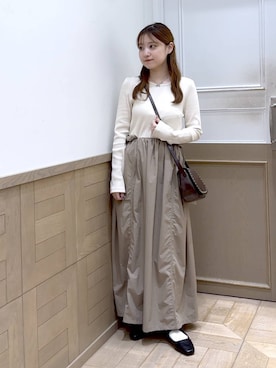 「アイテム（バレエシューズ）」を使った、のあさん（レディース・150cm）の夏コーディネート