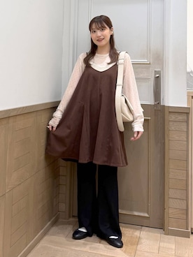 「アイテム（バレエシューズ）」を使った、のあさん（レディース・150cm）の秋コーディネート