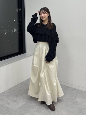 「アイテム（チョーカー）」を使った、のあさん（レディース・150cm）の冬コーディネート