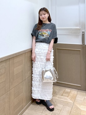 「アイテム（イヤリング）」を使った、のあさん（レディース・150cm）の夏コーディネート