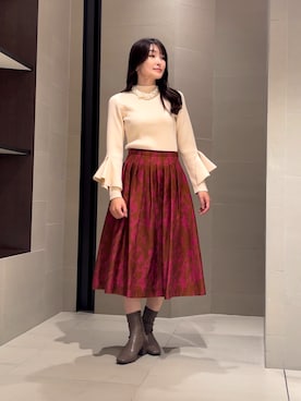 「ラッフルスリーブ」｜takahara.hさん（レディース・157cm）の秋コーディネート