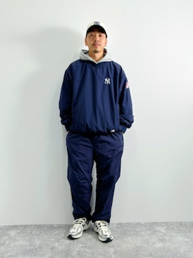 「MLB（メジャーリーグベースボール）のアイテム（その他アウター）」を使った、JEANS FACTORYさん（メンズ・173cm）の秋コーディネート
