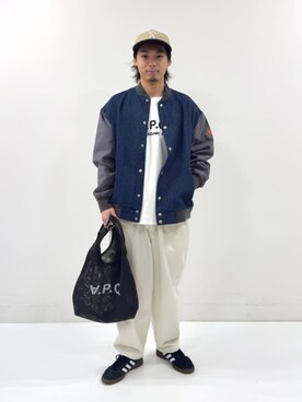 「ワーク」｜「アイテム（その他アウター）」を使った、JEANS FACTORYさん（メンズ・167cm）の春コーディネート