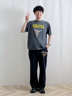 「バンドT」｜JEANS FACTORYさん（メンズ・175cm）の夏コーディネート