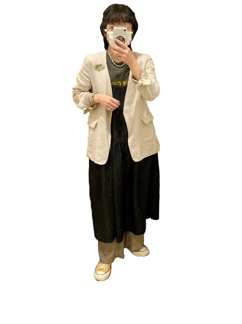 ジャーナルスタンダードレリューム LINASリネンノーカラージャケットタグ付美品 セール】リネンミックスノーカラージャケット（ノーカラー