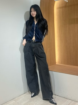 「jouetie（ジュエティ）のアイテム（デニムパンツ）」を使った、HIKARUさん（レディース・163cm）の秋コーディネート