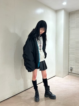 「jouetie（ジュエティ）のアイテム（その他アウター）」を使った、HIKARUさん（レディース・163cm）の冬コーディネート