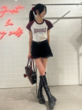 「アイテム（ボストンバッグ）」を使った、HIKARUさん（レディース・163cm）の夏コーディネート