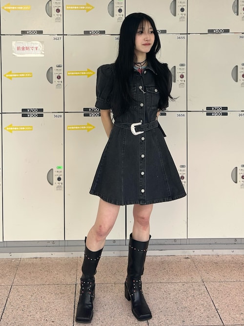 ウエスタンデニムミニワンピース