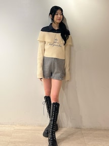 ローズモチーフニットショーパン【セットアップ対応】｜ジュエティ