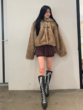「アイテム（ブルゾン、ベージュ系）」を使った、HIKARUさん（レディース・163cm）の夏コーディネート