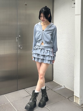 「アイテム（パーカー）」を使った、HIKARUさん（レディース・163cm）の夏コーディネート