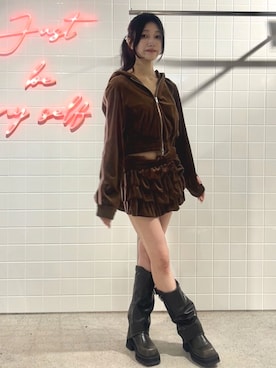 「アイテム（パーカー）」を使った、HIKARUさん（レディース・163cm）の夏コーディネート