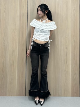 「jouetie（ジュエティ）のアイテム（デニムパンツ）」を使った、HIKARUさん（レディース・163cm）の夏コーディネート