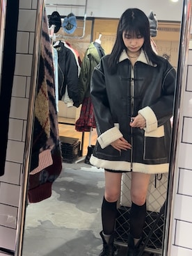 「jouetie（ジュエティ）のアイテム（ムートンコート）」を使った、HIKARUさん（レディース・163cm）の秋コーディネート