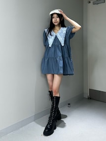ビッグカラーフレアミニワンピース｜ジュエティ（jouetie）公式通販