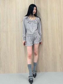 ローズモチーフコンパクトニット【セットアップ対応】｜ジュエティ