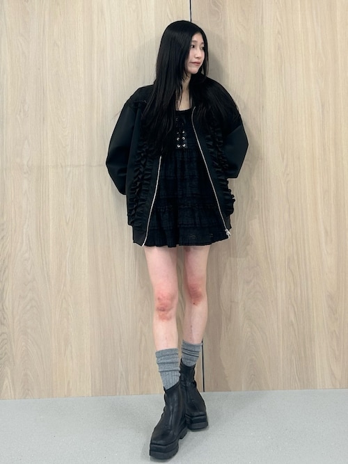 ルーズフリルトラックジャケット【セットアップ対応】春服（ジャージ