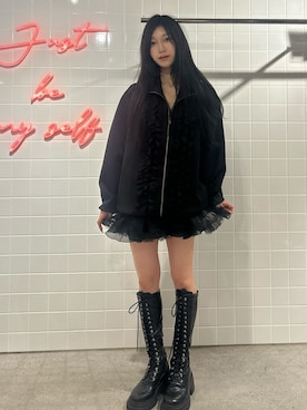 「アイテム（ジャージ）」を使った、HIKARUさん（レディース・163cm）の秋コーディネート