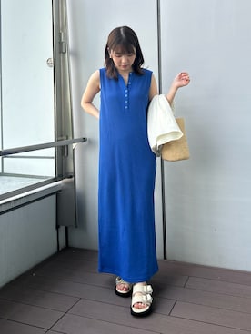 「アイテム（かごバッグ）」を使った、いけいさん（レディース・152cm）の春コーディネート