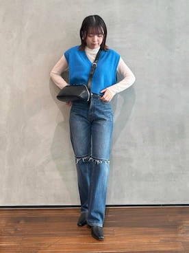 「NANO universe（ナノユニバース）のアイテム（Tシャツ/カットソー）」を使った、いけいさん（レディース・152cm）の秋コーディネート