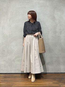 「ドット柄」｜いけいさん（レディース・152cm）の秋コーディネート