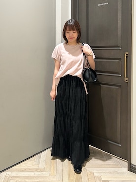「ADD CULUMN（アドカラム）のアイテム（バッグ、ブラック系）」を使った、いけいさん（レディース・152cm）の秋コーディネート