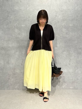 「イエローコーデ」｜いけいさん（レディース・152cm）の夏コーディネート