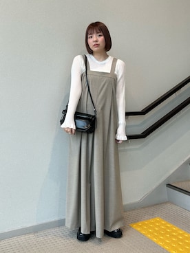 「ADD CULUMN（アドカラム）のADD CULUMN/ROLLA S（ショルダーバッグ、ブラック系）」を使った、いけいさん（レディース・152cm）の春コーディネート