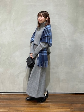 「アイテム（ストール/ショール）」を使った、いけいさん（レディース・152cm・20代）の秋コーディネート