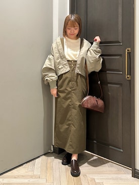 「アイテム（ジャンパースカート）」を使った、いけいさん（レディース・152cm）の秋コーディネート