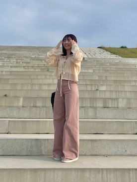 「アイテム（サンダル、グレー系）」を使った、いけいさん（レディース・152cm）の夏コーディネート