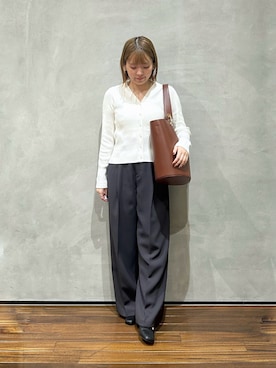 「オフィススタイル」｜「アイテム（パンツ）」を使った、いけいさん（レディース・152cm）の冬コーディネート