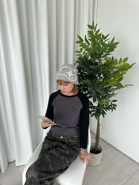 「FCMM（エフシーエムエム）のアイテム（トップス）」を使った、☘️さん（レディース・156cm）の夏コーディネート