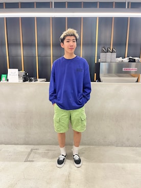 「Saturdays NYC（サタデーズ ニューヨークシティ ）のアイテム（パンツ）」を使った、さとりさん（メンズ・170cm）の夏コーディネート