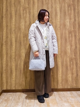 「撥水」｜「アイテム（その他アウター）」を使った、kanaさん（レディース・157cm）の冬コーディネート